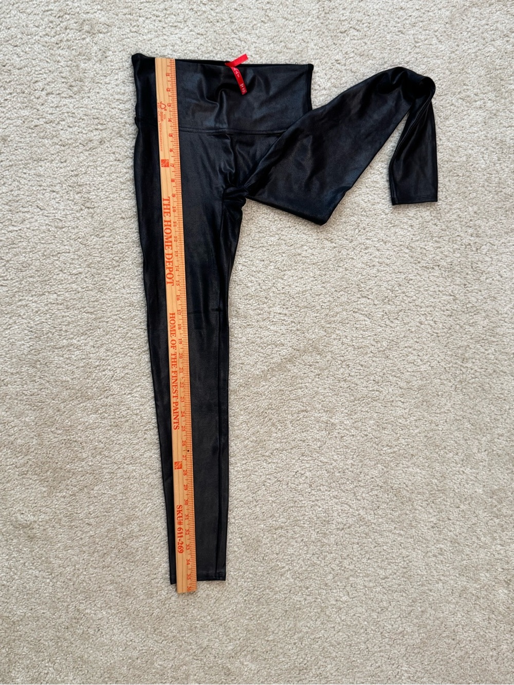 🔹 SPANX Faux Leather Leggings Black High Rise Size Medium M - Picture 4 of 5